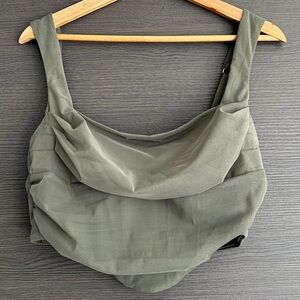 Oh Polly Sage Green Draped Crop Top
